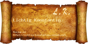 Lichtig Konstantin névjegykártya